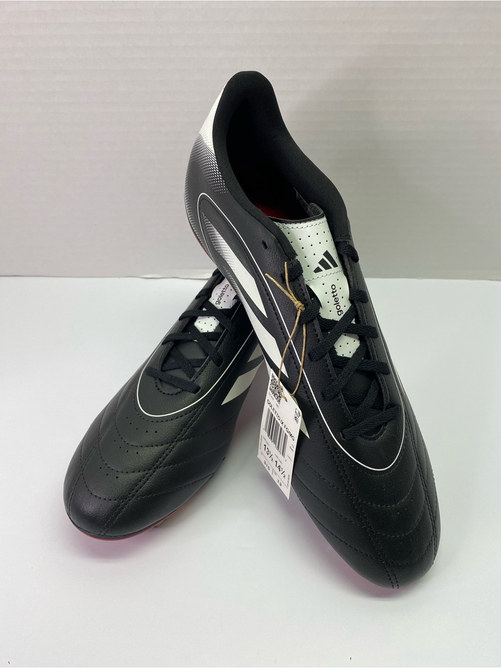 adidas Black and White Goletto IX Men's Athletic Soccer Shoes